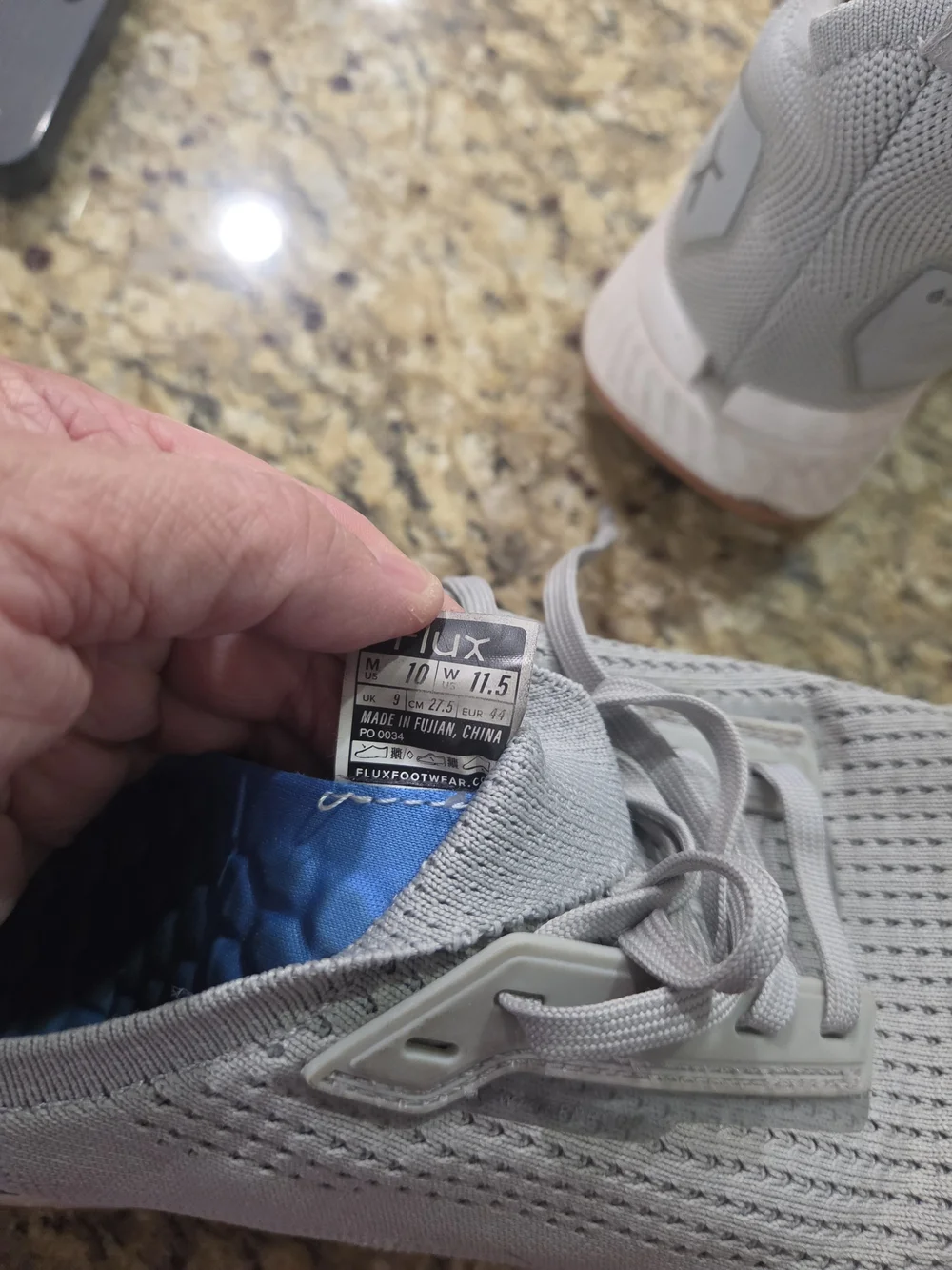Men's FLUX Knit Sneakers - Light Gray with Tan Accents WATERPROOF